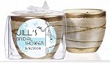 Baby Keepsake: Blue Bridal Theme Personalized Elegant Scented Pottery Votive Candles (Set of 24)