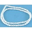 White Round Fiber Optic Cats Eye Beads 16" Strand 4mm
