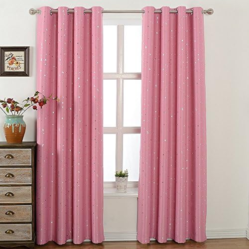 Fancy Queen Children Room Window Curtains Thermal Insulated Blackout Treatment 52 x 84 inch (Set of 2 Panels), Pink