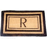 IMAGE OF Imperial Triple Black Border Monogram Golden Novelty Doormat Size: 30
