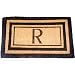 Imperial Triple Black Border Monogram Golden Novelty Doormat Size: 30" x 48", Letter: K
