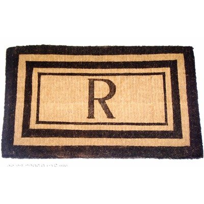 Imperial Triple Black Border Monogram Golden Novelty Doormat Size: 30