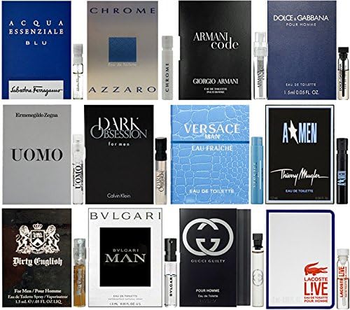 Designer Fragrance Samples for Men - 12 pc Vial Set