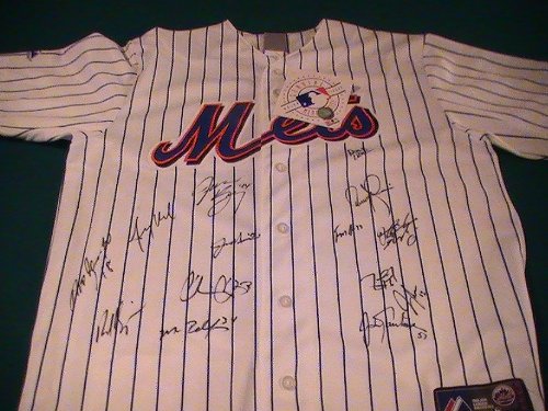 2010 NEW YORK METS TEAM SIGNED AUTOGRAPHED JERSEY JOHAN SANTANA + W/ HOLOGRAM + COA