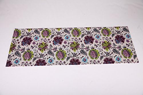 Linen Table Runner by Sweet Home Linen - Handmade, Colorful, Short and Elegant Family Dining Table Runner-17"x 48".Floral Design With Flowers Will Bring Spring and Summer To Your Table! (Violet Peony)