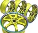HAYAME 18x7.5 5x100/110 ET45 GOLD WHEEL RIMS w/TITANIUM COLORED LIP 4pcs