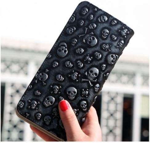 Womens Vintage Leather Wallets Skull Designer Purses
