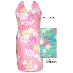 Sexy Halter Dress - Monstera Plumeria Line Art Hawaiian Aloha Crisscross Back Fitted Halter Sun Dress - Regular and Plus Size