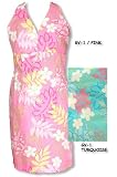 Sexy Halter Dress - Monstera Plumeria Line Art Hawaiian Aloha Crisscross Back Fitted Halter Sun Dress - Regular and Plus Size