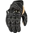 Icon Overlord Short Men's Leather Sportsbike Motorcycle Gloves - Black
