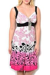 Plus Size Fitted Polyester/Spandex Floral Print  Dress