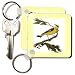 Vintage Yellow Bird On Branch With Yellow Check Background - Set Of 2 Key Chains