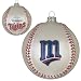 Pack of 2 MLB Minnesota Twins Glass Baseball Christmas Ornaments