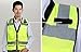 Misslo 4 Pockets High Visibility Safety Vest with Reflective Strips, Mesh Neon Yellow (Large)