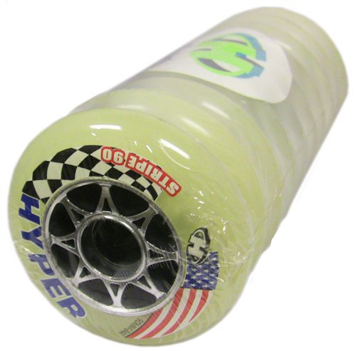 HYPER 90mm 84a RACE WHEELS USA STRIPE CHROME Inline Skate Racing SET OF 10