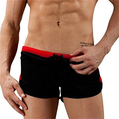 AlohaCc WJ Men G-cup String Boxer Shorts (X-Large(waist 32-34inches), Black)