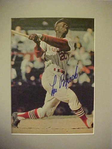 Lou Brock St. Louis Cardinals Autographed 11 X 14 Professionally Matted Color Photo With A Personally Obtained Autograph Directly From The Player