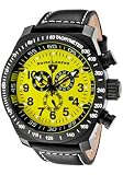 Men's SL Pilot Chronograph Yellow Dial Black IP Case Black Leather