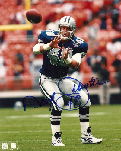 DARYL JOHNSTON,MOOSE,DALLAS COWBOYS,SYRACUSE,SIGNED,AUTOGRAPHED,8X10 PHOTO,COA, RARE HARD PHOTO TO FIND