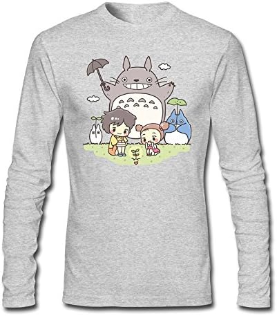 MENEO Men's Studio Ghibli My Neighbor Totoro Long Sleeve T-shirt HeatherGray M