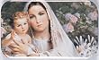 Religious Magnet - Madonna with Lillies - 1and 3/4"x2and3/4" - A Cromo NB (Milano, Italy) protected by a mylar film