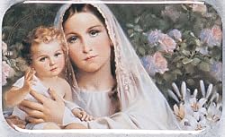 Religious Magnet - Madonna with Lillies - 1and 3/4"x2and3/4" - A Cromo NB (Milano, Italy) protected by a mylar film