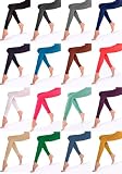 #3: Damen Leggings Long 7/8 Microfaser 40 DEN Bunte Leggins in Schwarz, Blau, Grün, Lila, Rot, Pink, Weiß, Grau etc.