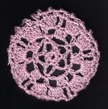 Pink Star Pattern Crocheted Hair Bun Cover- LARGE