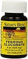 Ferrous Gluconate 100 Tabs by Natures Blend 5 grams (325 mg)