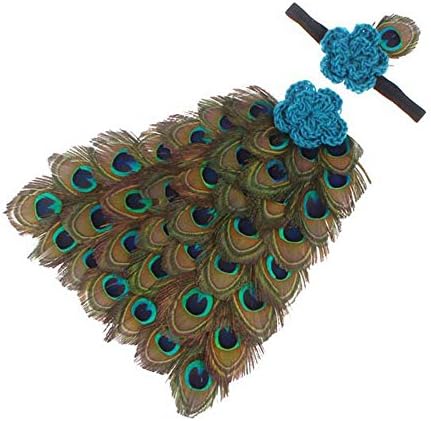 ColorName Photography Prop Baby Cute Peacock Crochet Knitted Costume Headband Cloak