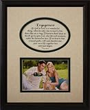 8x10 ENGAGEMENT Picture & Poetry Photo Gift Frame ~ Cream/Hunter Green Mat with BLACK Frame * Wonderful Gift Idea for the Newly Engaged Couple!