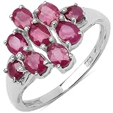 1.80 Carat Genuine Ruby Sterling Silver Ring