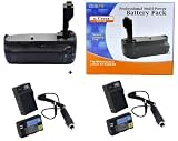 New Vertical Battery Grip for Canon EOS EF 7D 7-D Camera BGE7 BG-E7 + 2 2600MAH Canon LP-E6 Replacement Batteries + 1 Hour Rapid AC/DC Charger