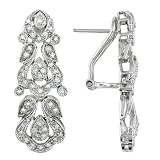 14K White Gold 3/4 ctw Diamond Clip Earrings thumbnail