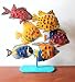 RARE METAL ART TABLE TOP SCHOOL OF FISH SCULPTURE