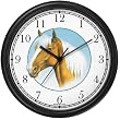Palomino Horse Wall Clock by WatchBuddy Timepieces (Slate Blue Frame)