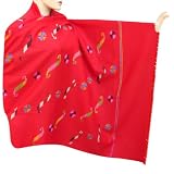 Handmade Plain Wool Shawl With Beautiful Design On Border, Christmas Gift For Special One (Free Shipping) Shwl0112rr