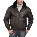Landing Leathers Navy Men's G-1 Goatskin Leather Flight Bomber Jacket