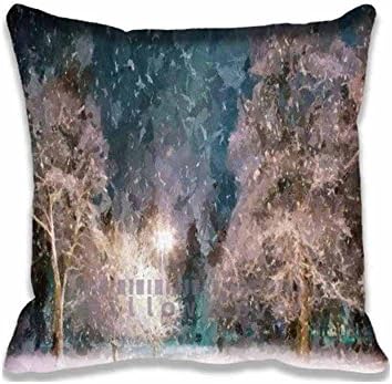 Simple Decor Snow At Night Wallpaper DAP Sargent Decorative Zippered Throw Pillow Covers Cushion Case Standard 18x18 Inch
