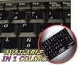 SPANISH (LATIN AMERICAN) NON-TRANSPARENT KEYBOARD STICKER FOR LAPTOP, DESKTOP WITH WHITE LETTERING AND BLACK BACKGROUND