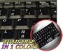 SPANISH (LATIN AMERICAN) NON-TRANSPARENT KEYBOARD STICKER FOR LAPTOP, DESKTOP WITH WHITE LETTERING AND BLACK BACKGROUND