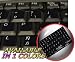 SPANISH (LATIN AMERICAN) NON-TRANSPARENT KEYBOARD STICKER FOR LAPTOP, DESKTOP WITH WHITE LETTERING AND BLACK BACKGROUND