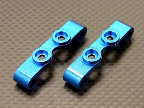 GPM Racing #TT009B Aluminum Front/Rear Upper Arm Mount Set Blue for Tamiya TT-01