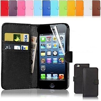 PU Leather Card Holder Wallet Case for iPhone 5C (Assorted Colors) ( Color : Blue )