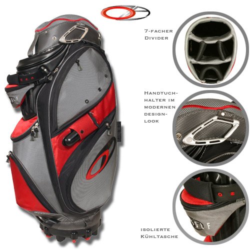 Ozagolf Cartbag Whirlwind, grau/rot