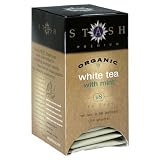 Stash Organic Tea, Organic White Tea with Mint, Tea Bags, 18-Count Boxes (Pack of 6)