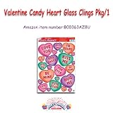 Valentine Candy Heart Glass Clings 12in. x 17in. Sheet 1/Pkg