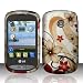 Bundle Accessory for Tracfone Net 10 Lg 800g - Red Flower Design Hard Case Proctor Cover + Lf Stylus Pen