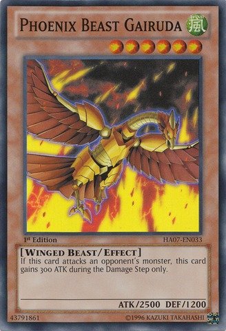 Yu-Gi-Oh! - Phoenix Beast Gairuda (HA07-EN033) - Hidden Arsenal 7: Knight of Stars - 1st Edition - Super Rare
