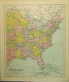 1926 MAP UNITED STATES AMERICA FLORIDA NEW ORLEANS